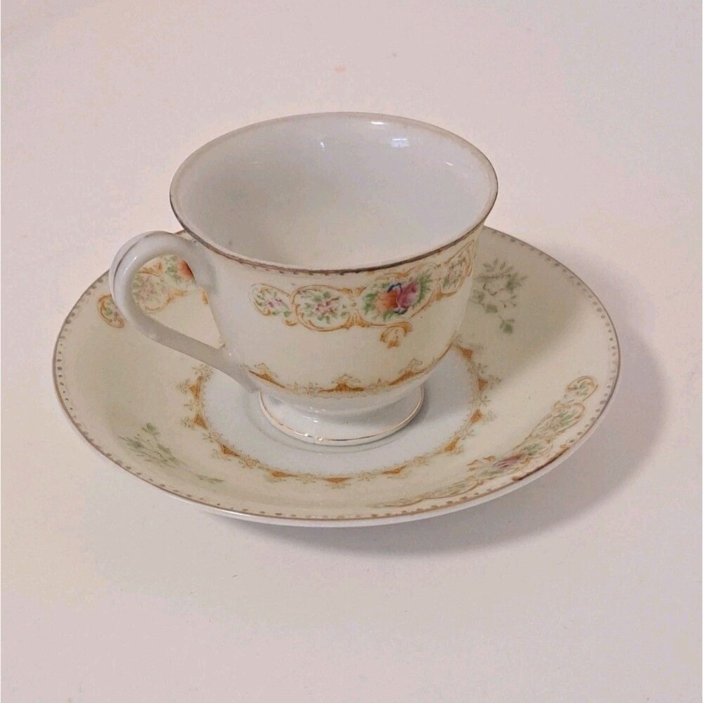 Vintage  Noritake  Arvana Fine China Footed Tea Cup & Saucer Occupied Japan